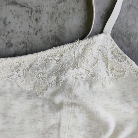 Superchill By Aerie Cotton Lace Corset Bra Top Womens Medium Heather Frost Crop - Picture 6 of 10